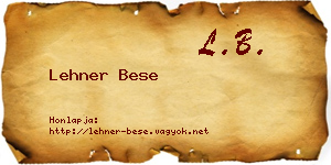 Lehner Bese névjegykártya